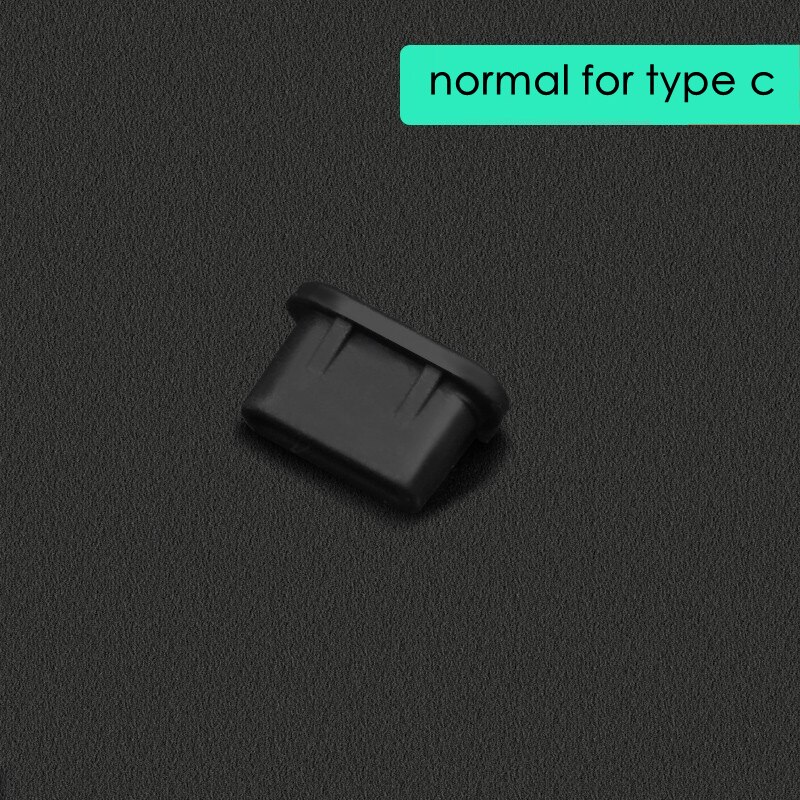 Prise anti-poussière de téléphone en Silicone, anti-perte, Port de chargement micro USB type-c, housse de protection anti-poussière pour iPhone: normal for Type C
