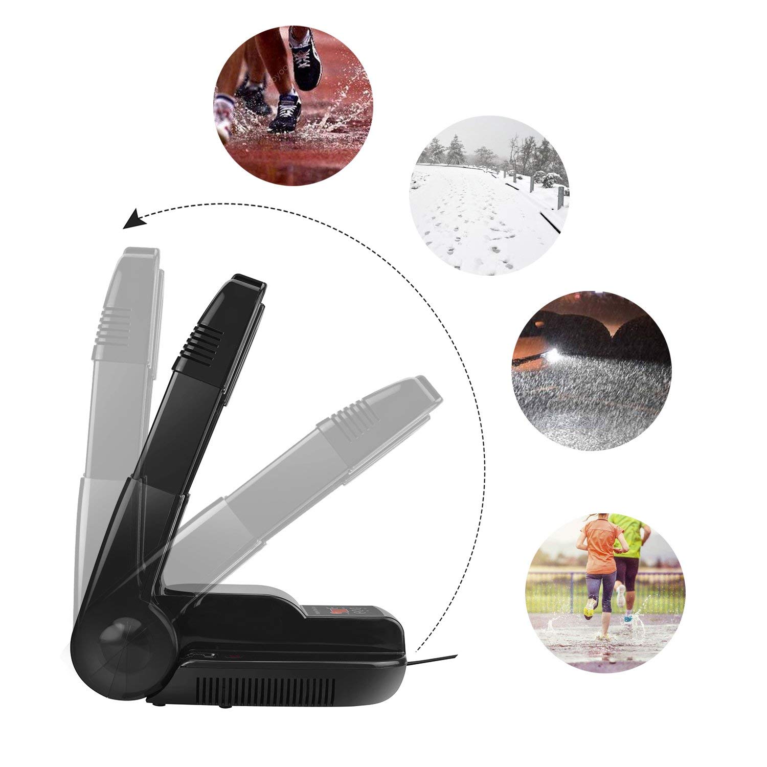 Electric Ozone Shoe Dryer Warmer Ski Boot Dryers Timing Drying with Foldable Stretchable Bracket (US Plug)