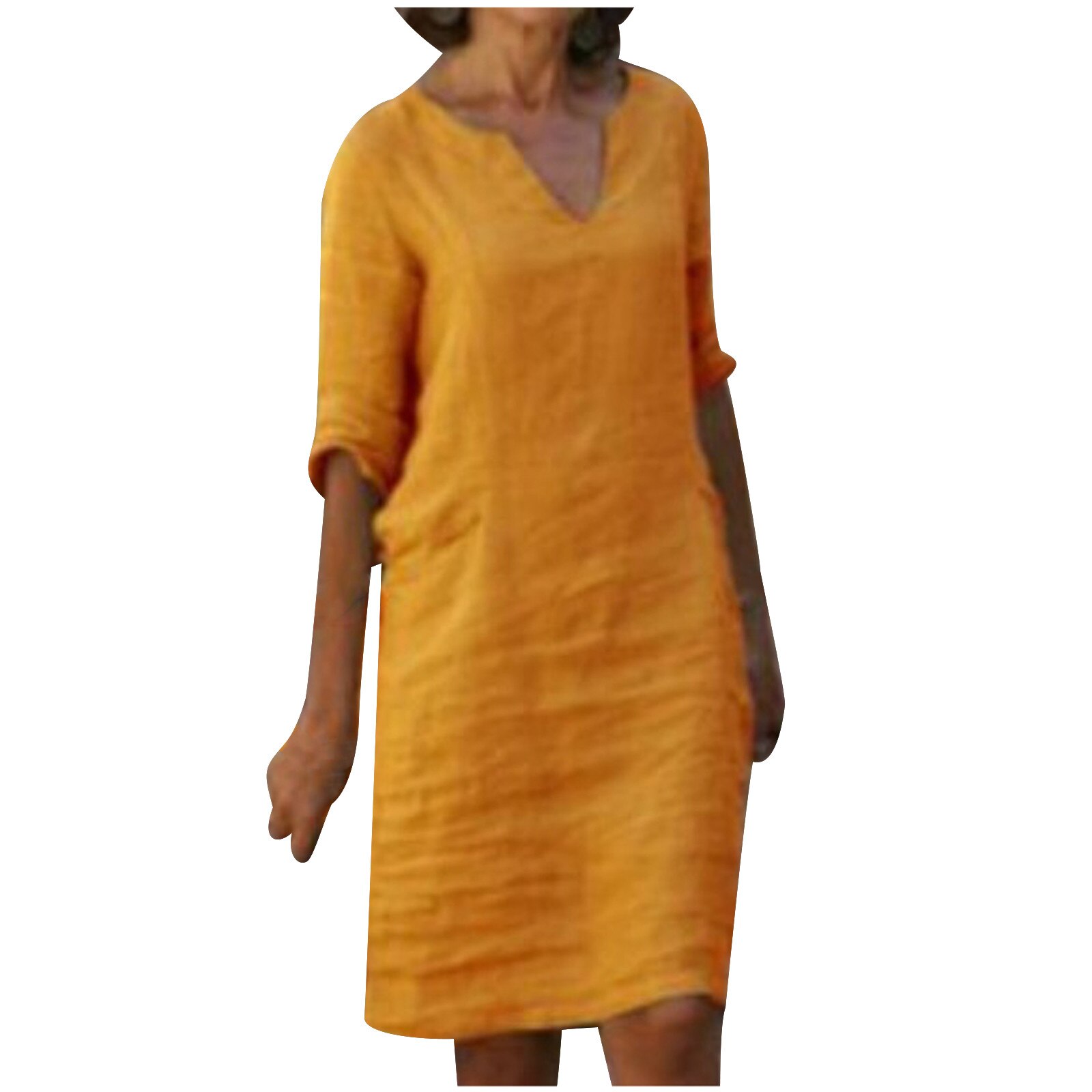 Printed V-Neck Half Sleeve Dress