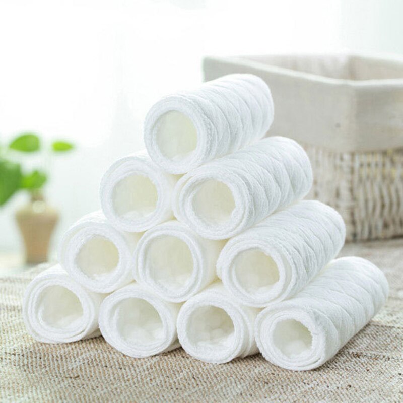 Reusable baby Diapers Cloth Diaper Inserts 1 piece 3 Layer Insert 100% Cotton Washable babies care Eco-friendly diaper 10pcs: 5pcs