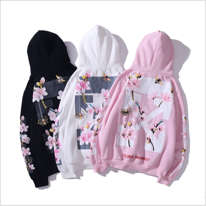 Merke hettegenser menn og kvinner kirsebærblomst sakura rosa rosa hettegenser flere stiler morsomme hettegensere genser hip hop