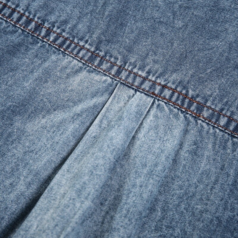 Negizber Korte Mouwen Denim Shirts Mannen Effen Kleur Katoen Casual Denim Shirt Voor Mannen Zomer Mannen 'S Shirts