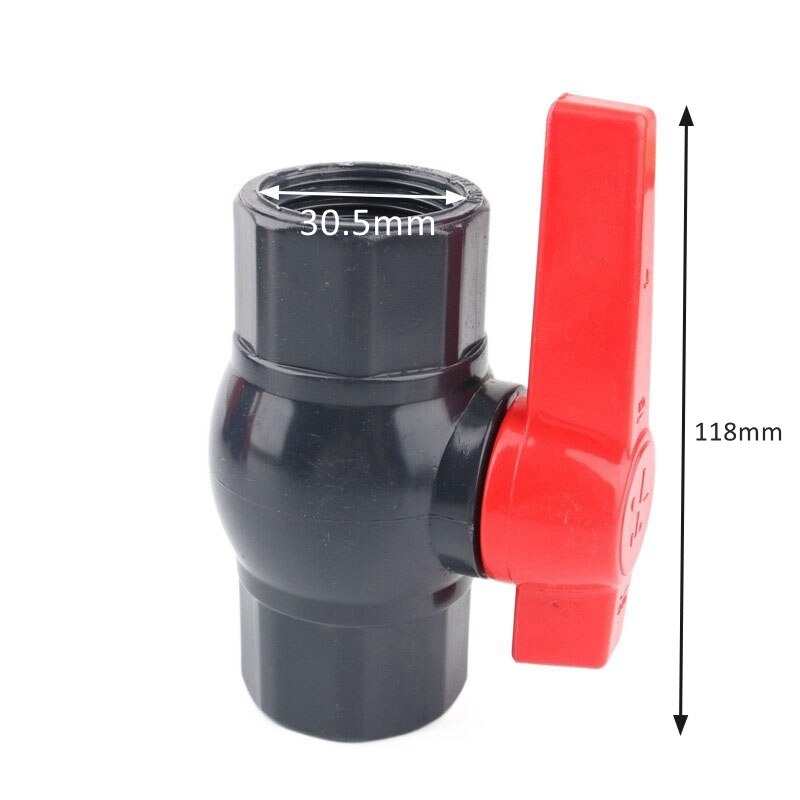 1pc PVC 1/2 3/4 1" Female Thread Ball Valve Water Pipe Control Vlave Garden Irrigation Aquarium Fish Tank Tube Valve: 32mm Thread