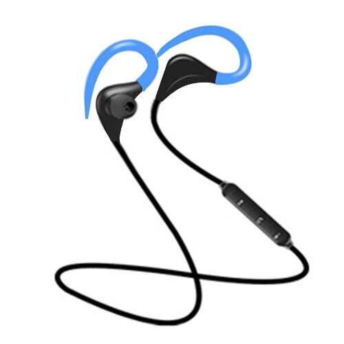 Auriculares inalámbricos con Bluetooth 4,1, audífonos deportivos estéreo con gancho para la oreja, banda para el cuello, resistentes al agua con micrófono para Xiaomi Mi, Samsung y Huawei: Azul