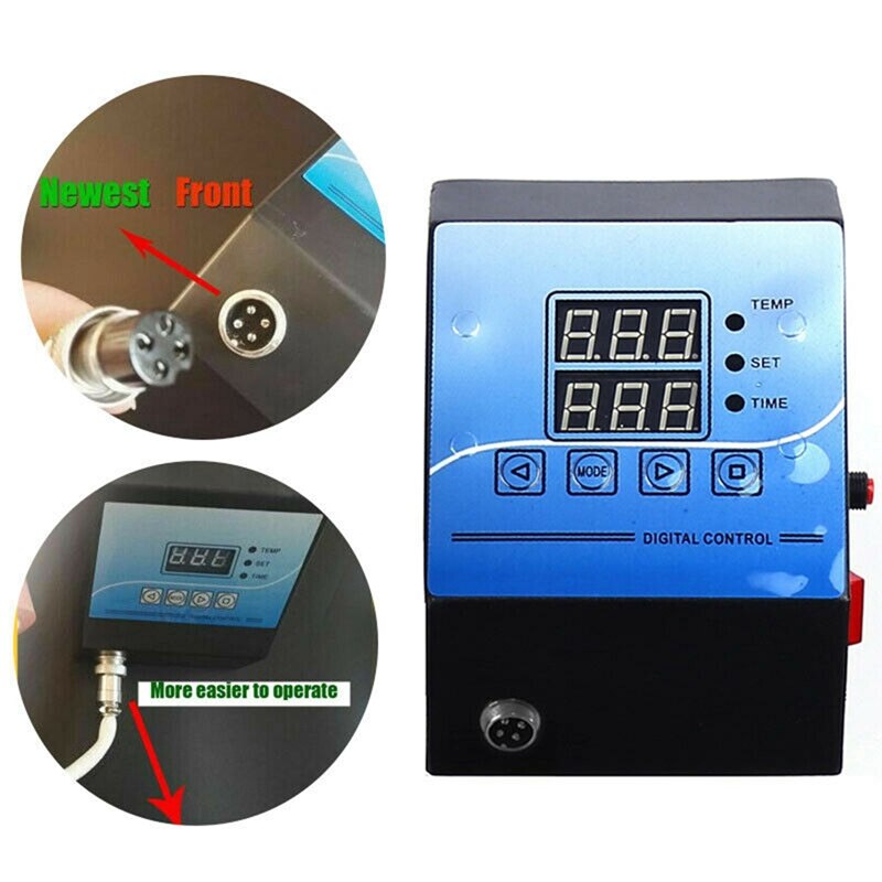 Digital Control Box Heat Press Digital Temperature Controller for Mug/Plate/Stone Photo/T-Shirt Black