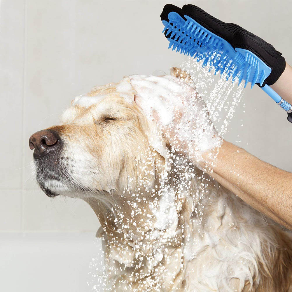 Kæledyr hund badeværktøj vaskehandske brusersæt justerbar badhandske rent tilbehør kæledyrsprodukter rengøringsværktøj @ls