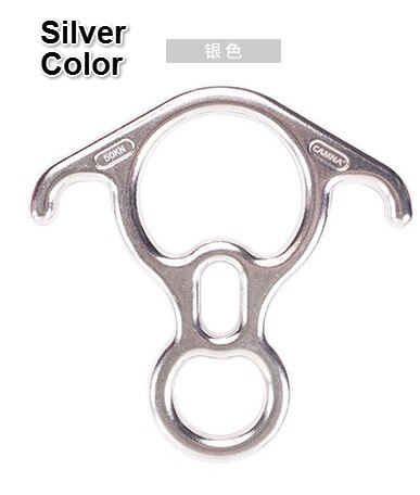 Camna udendørs aluminium magnesium legering klatring 8 ord ring 50kn okse horn bøjle rapellering enhed ned ad bakke sænk ned nedstigning: Sølvfarvet