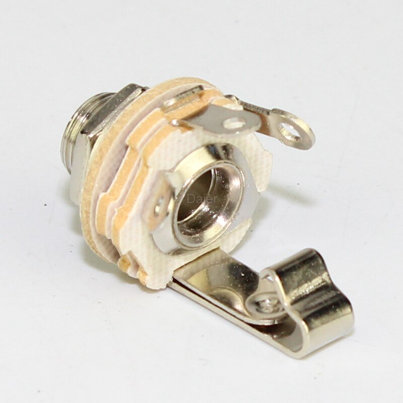 Jack per telefono con ingresso per chitarra mono stereo da 5 pezzi da 6,35 mm in nichel con commutazione per connettore Audio femmina