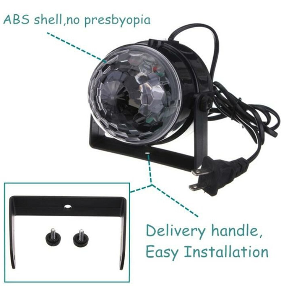 Sound Active Mini RGB LED Wedding Party Disco Club DJ Light Crystal Magic Ball Effect Stage Lighting