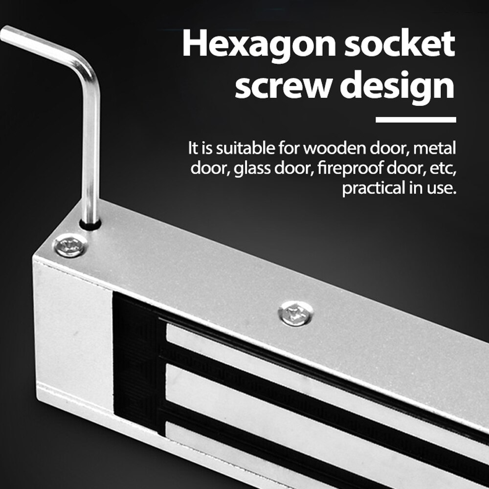 -Single Door 12V/24V Electric Magnetic Electromagnetic Lock 180KG (350LB) Holding Force for Access Control silver