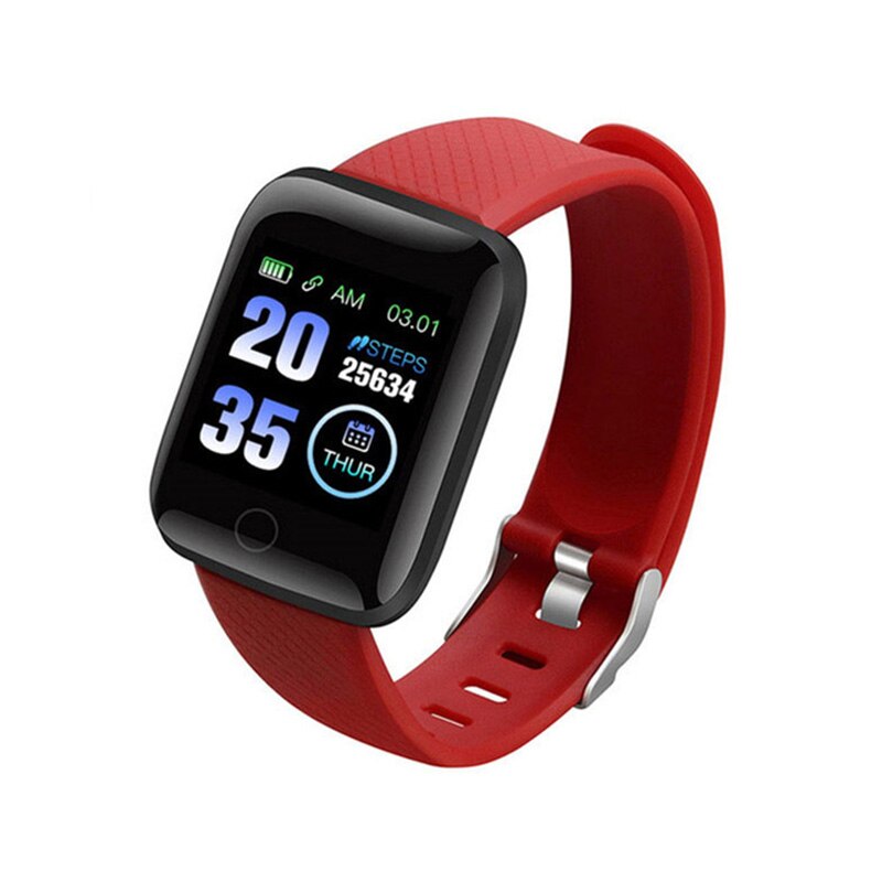 Sundhedsarmbånd 5 in 1 fitness tracker aktivitet smart band skridttæller sport sundhed armbånd cardio tonometer blodtryk: Rød
