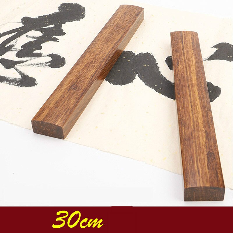 Presse-papier 2 Stuks Chinese Ebbenhout Kalligrafie Schilderen Paperweights Traditionele Studenten Carving Ambachten Rijstpapier Presse-papier: A