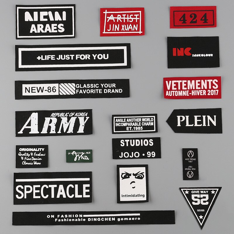 Conjunto completo de parches decorativos coloridos para ropa a la: 1