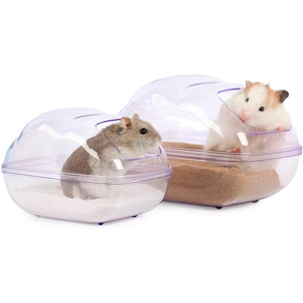 Casa de hámster grande, contenedor de baño de arena, nubes transparentes, baño de hámster para animales pequeños, accesorios de jaula de conejillo de indias