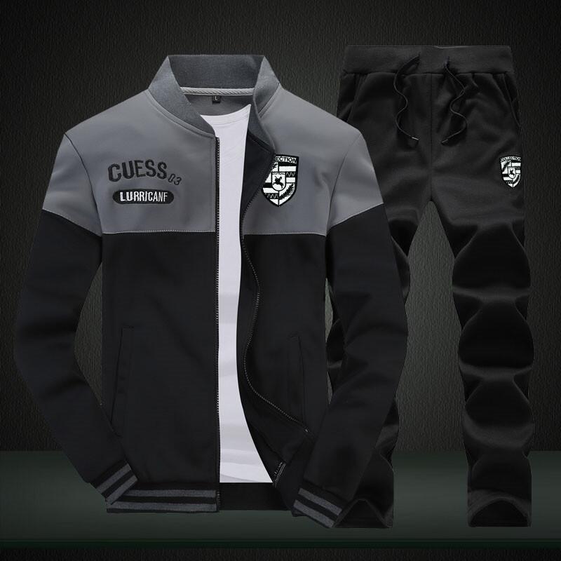 En Najaar Pak Mannen Sportkleding Herfst Pak Kleding Sportkleding Mannen Rits Sweatshirt + Joggingbroek Mannen 'S Spor