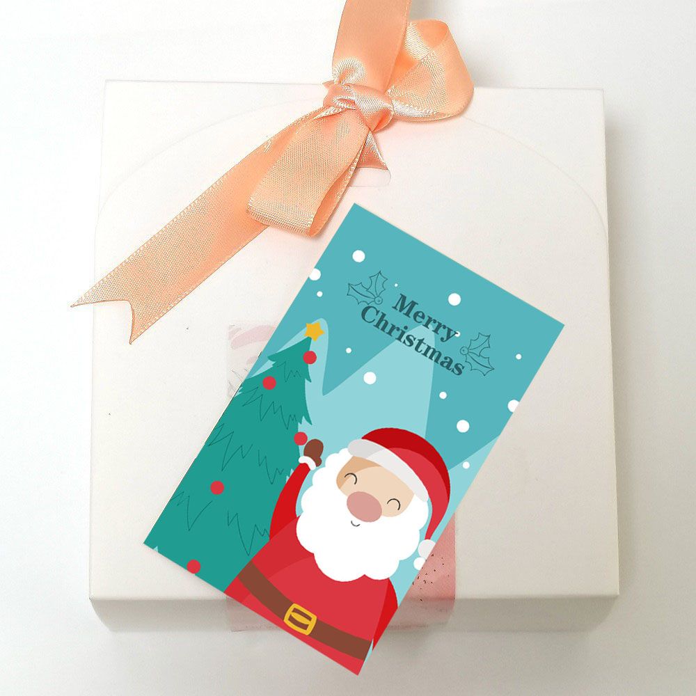 50 stk. god jul-kort godt år melding hilsen postkort juletre hjort pakkeinnlegg innpakning dekor