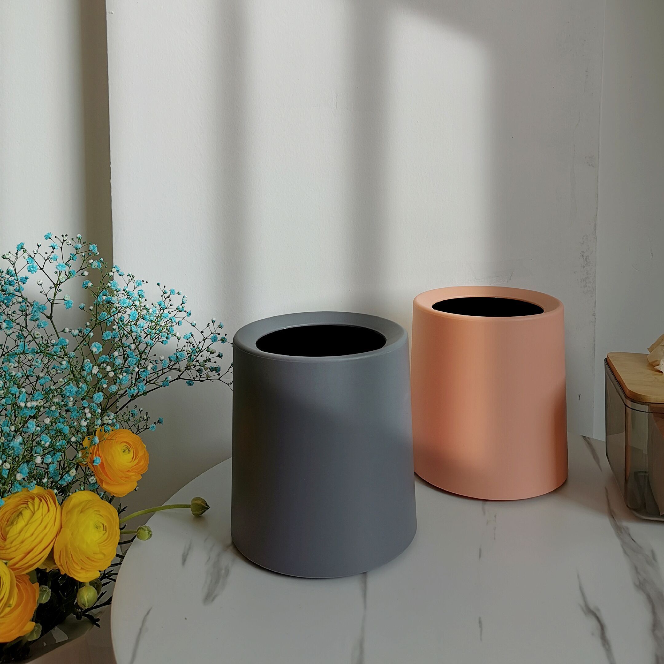 Simple Trash Can, Household Daily Necessities, Desktop Table, Cute Mini Uncovered Paper Basket, Bedroom Decoration