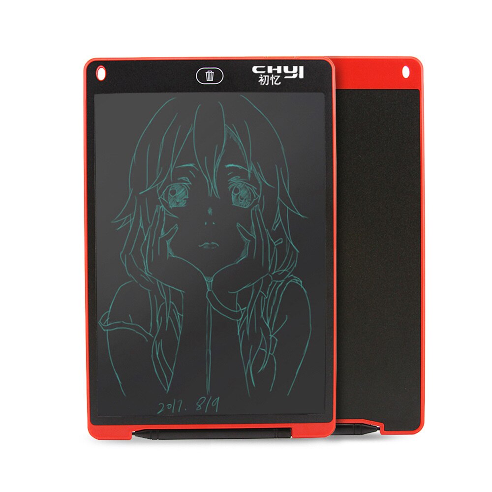 CHYI 12&#39;&#39; LCD Writing Tablet 12 Inch Digital Drawing NotePad Smart Handwriting Epaper Pads Portable Graphic Board Toy For Kids: Red