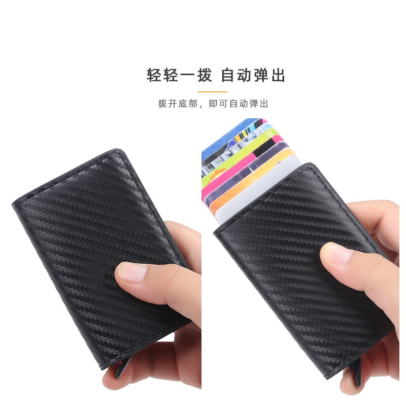 Carbon Fiber Rfid Blocking Mannen Creditcardhouder Lederen Bank Card Wallet Case Kaarthouder Bescherming Portemonnee Voor vrouwen