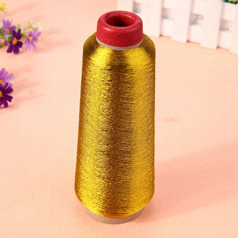 Hilos de bordado de punto de cruz para ordenador dorado/plateado línea de hilo de coser de 3000M hilo metálico textil tejido línea de bordado