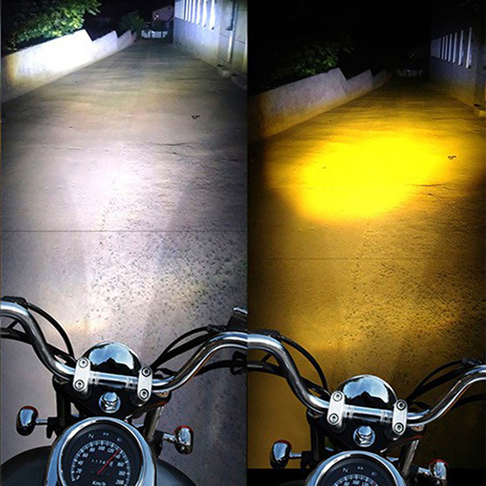 H4 LED motocicleta H6 LED Moto faro blanco amarillo bombillas lente lámpara de haz alto y bajo lámpara de motocicleta Scooter triciclo