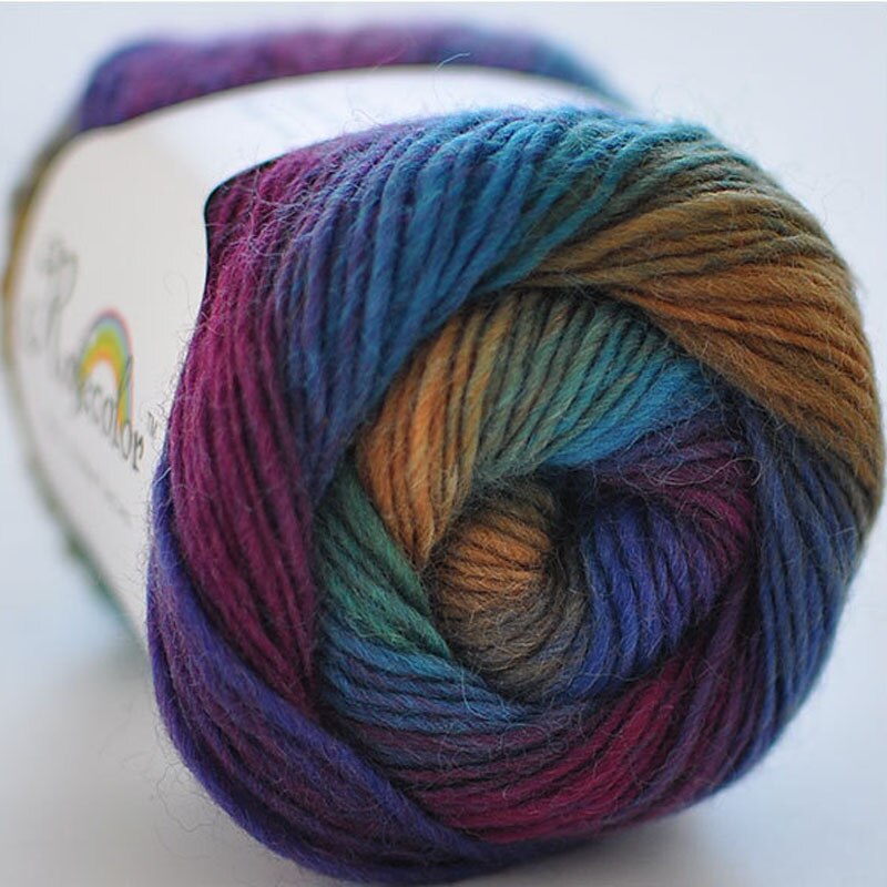 100% Wol Garen Regenboog Kleur Voor Hand Breien Haak Hand-Geweven Dikte Wollen Garen Wollen Garen Haken Sjaal Draad