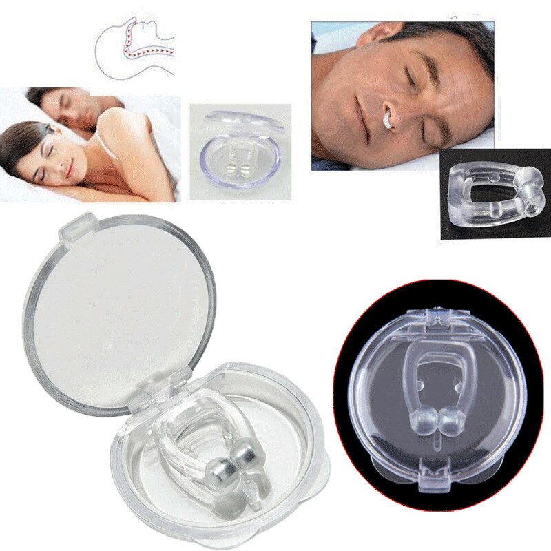 Anti snorke magnetisk silikone næse klip stop snorken søvnapnø hjælp enhed prop