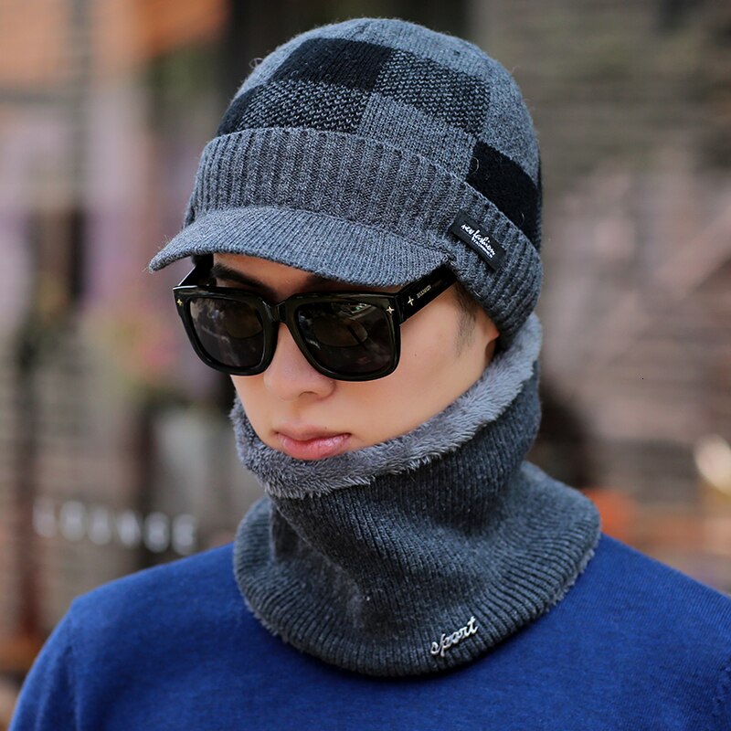 Skullies bonnets hommes chapeaux d'hiver pour hommes écharpe tricoté chapeau casquette femmes hiver Bonnet chapeau Homme Homme Gorro Bonnet casquettes de Baseball: 04