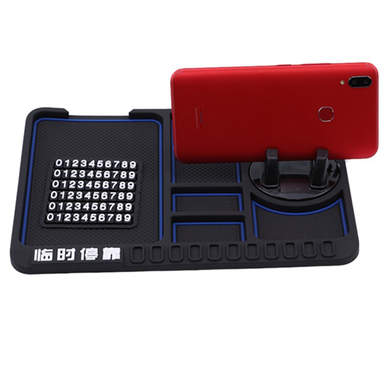 Multi-functional Non Slip Mat Car On-board Phone Holder Temporary Stop Sign Silica Gel Mobile Phone Anti-slip Pad