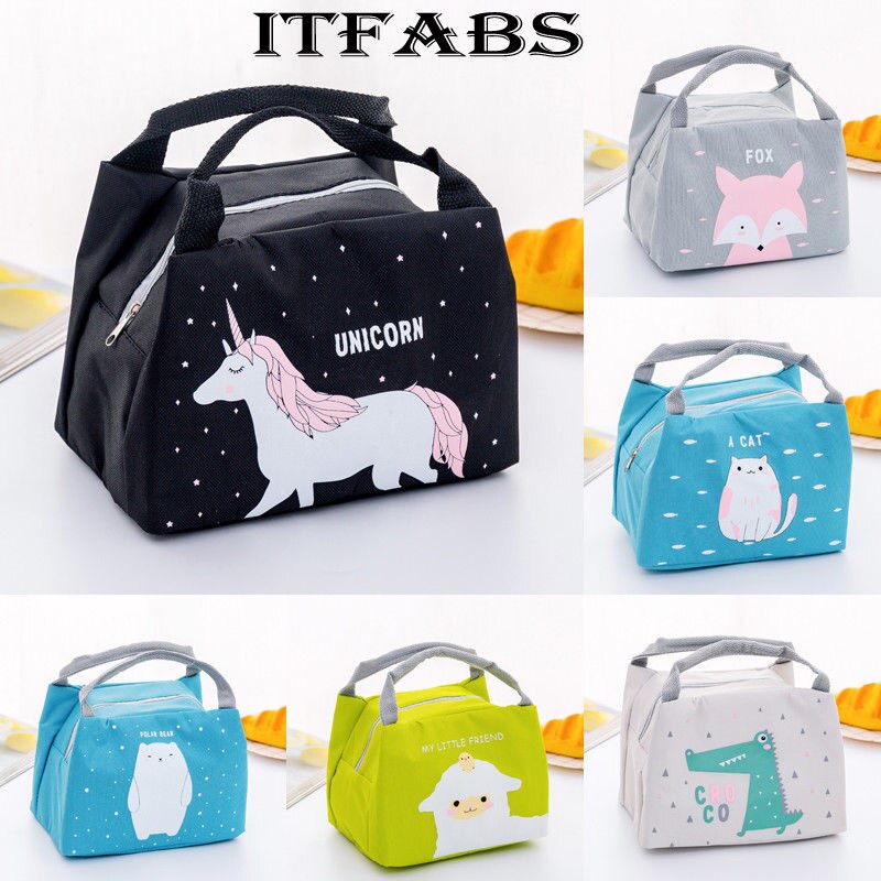 Unicorn Portatile Borsa Termica Pranzo Al Sacco Scatola di Pranzo Isolata Tote Bag di Raffreddamento Bento Sacchetto Del Pranzo Contenitore di Scuola Borse Contenitore di Cibo