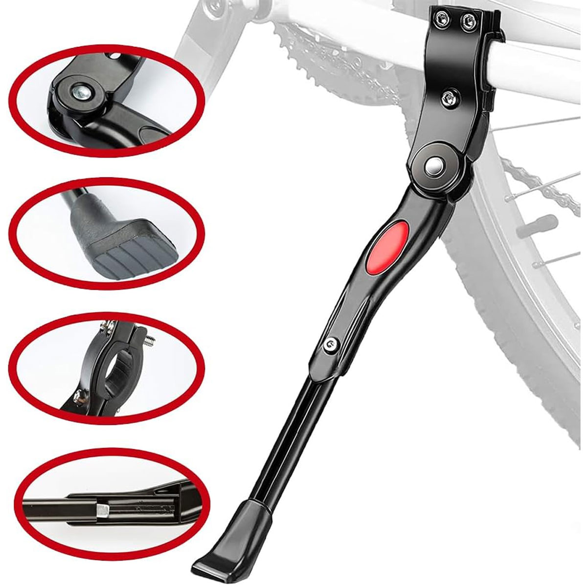 Cykelsidestøtte cykelstativ justerbar fodstøtte i aluminiumslegering bagstativ fodstige egnet til mountainbike racercykel
