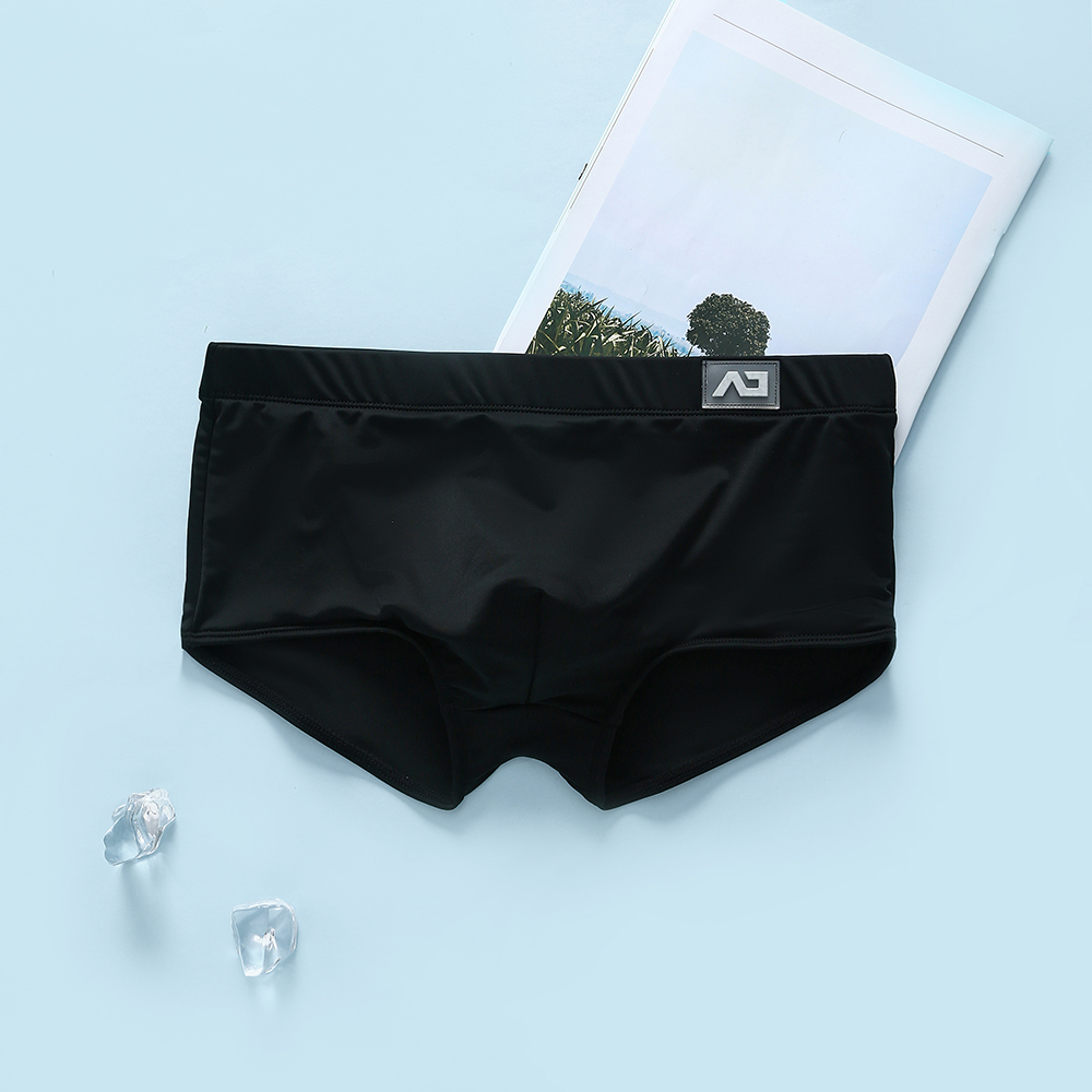 Cueca boxer masculina, calção de banho, estiramento, esportes, confortável, antibacteriano, respirável, impressão, cuecas jovens: XL / Preto