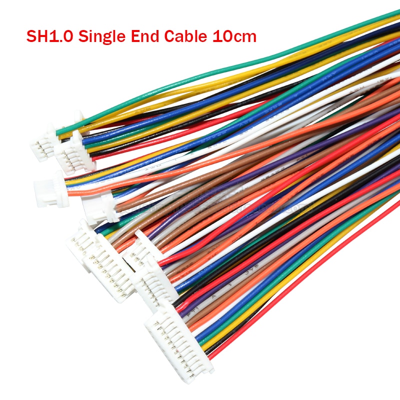 1pcs SH 1.0 Wire Cable Connector DIY SH1.0 JST 2p 3p 4p 5p 6pin Electronic Line Single End 28AWG 10cm