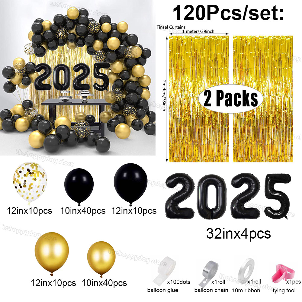 Kit de guirnalda de arco de globos dorados y negros, decoraciones de Año 2025, cortina de fondo de globos de aluminio, decoración de de feliz 30 cumpleaños: Verde Rronze