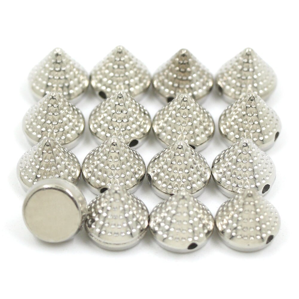 100Stck 10MM Kunststoff Kegel Spikes Silber Gold Nieten CCB Kegel Mit Punkt NäHenne Bolzen Auf Kleidung Punk Zubehör DIY Perlen Handwerk