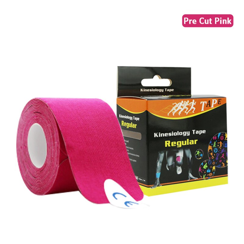 5cm * 5m ulepszona Pre Cut taśma mięśniowa elastyczna rolka Sport Kneepad wewnętrzna bawełna elastyczny klej Sport kinezjologia Patch uraz
