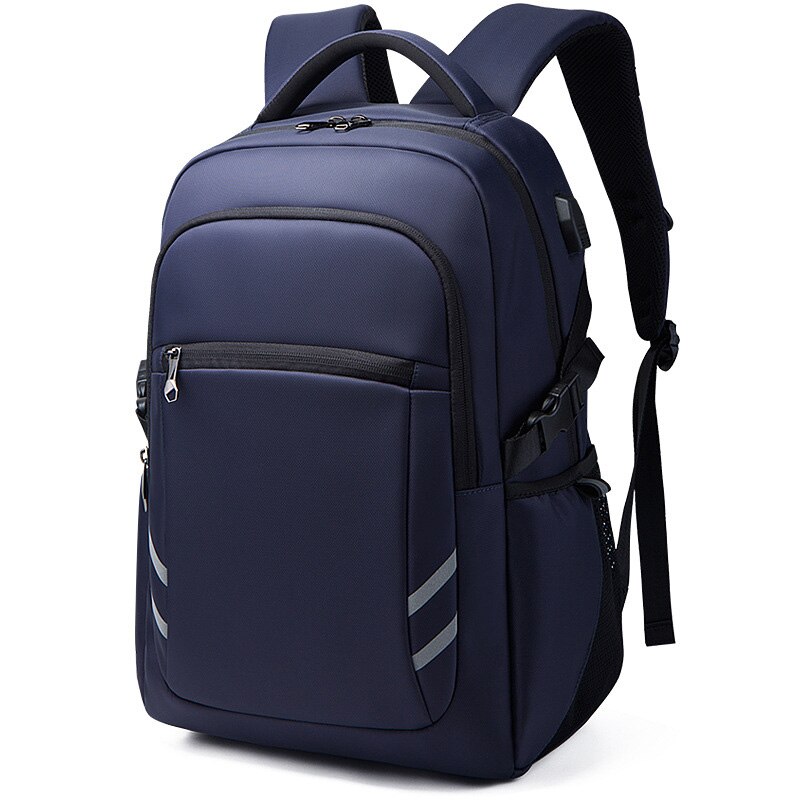 Nancy tino resistente ao desgaste mochila impermeável reflexivo viagem usb business commuter bolsa de computador para homem e mulher: Azul