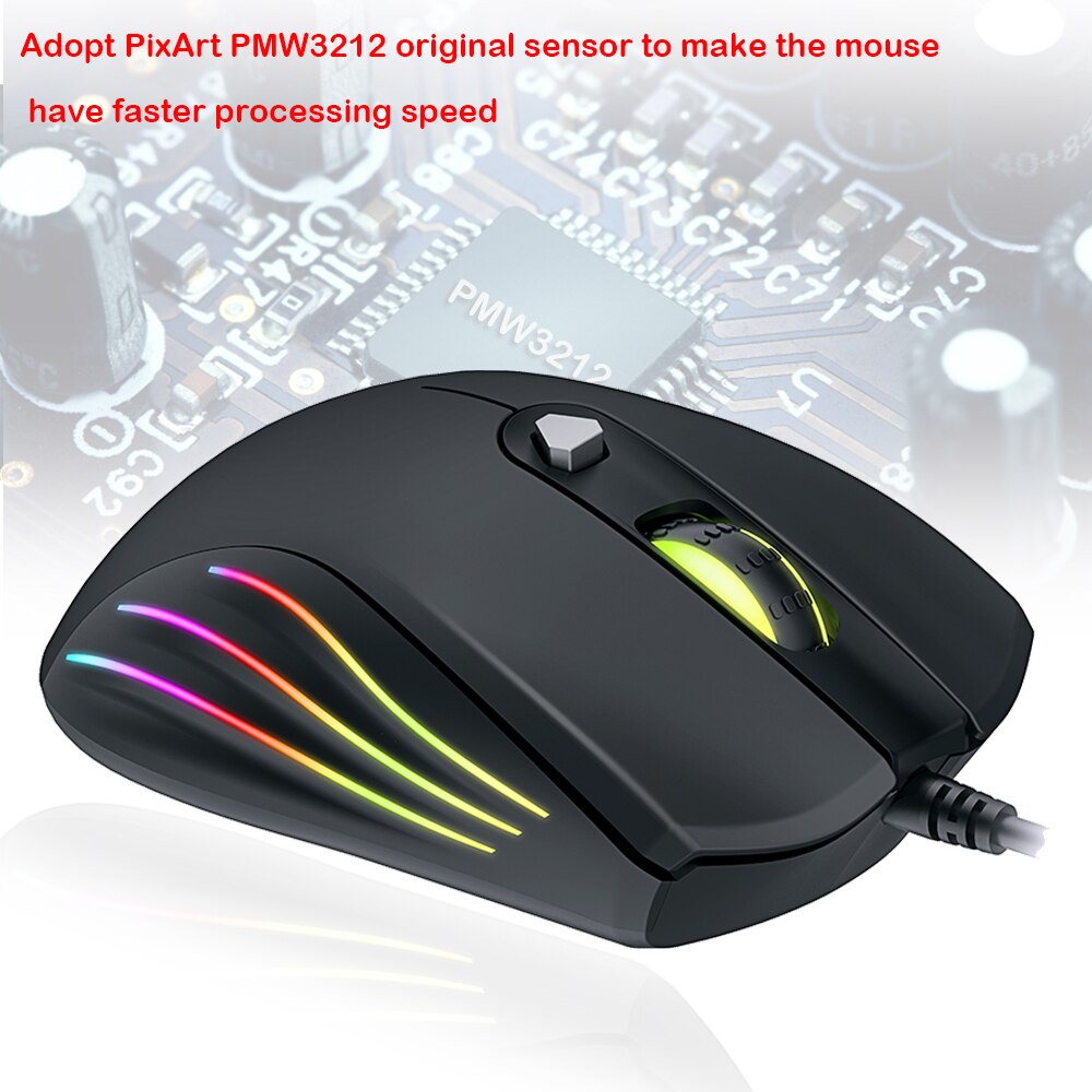 ZUOYA RGB Gaming Mouse 7200DPI 7 Programmable Buttons RGB Backlight Optics Wired Mice with Fire Key For FPS Gamer