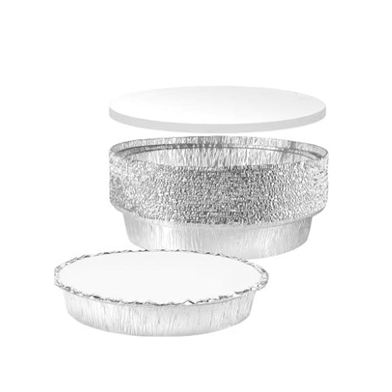 Sartenes redondas de papel de aluminio con tapas transparentes, horno congelador seguro para almacenar sobras, hornear y cocinar, 7 pulgadas, 20 paquetes: Gris oscuro