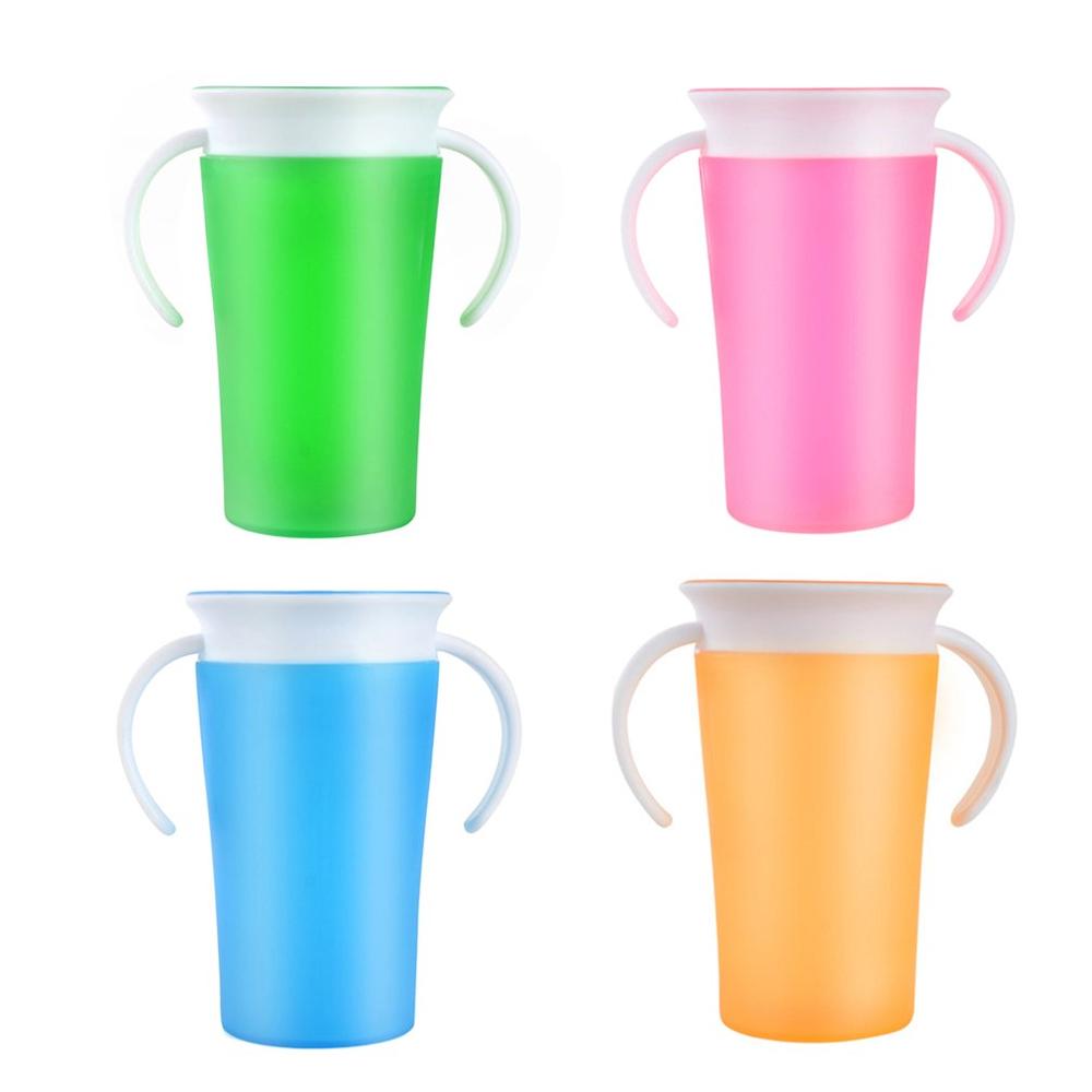 Baby Leren Drinkbeker 360 Graden Water Melk Stro Fles Met Handvat Lekvrije Veilig Leren Drinken Training Cup