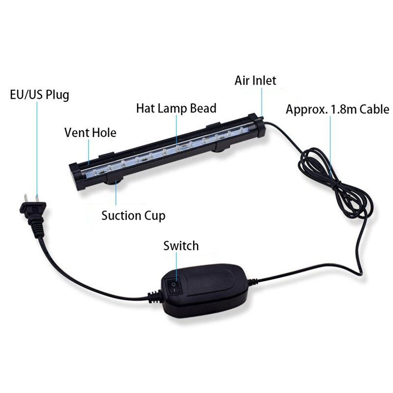 1W/2W/3W/4W Aquarium Light LED Waterproof Fish Tank Lighting Underwater Fish Lamp Aquariums Decor Plant Lamp 100-240V Lights