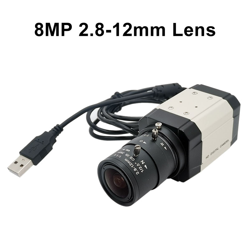 HD 5-50 mm varifocale lens Industriële 4K 8MP IMX415 HD USB Webcam 2K 4MP F5253 Sensor PC Video Live Onderwijs USB Camera Plug Play: 1/1.8"
