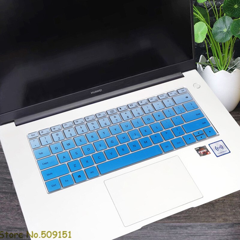 For Huawei Honor MagicBook 15 Laptop 15.6 inch Silicone Keyboard Skin Cover Protector MAGIC BOOK 15-inch: Gradual blue