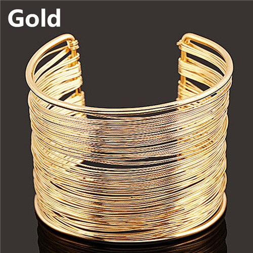 Women Wire Open Alloy Bracelet & Bangle Round Cuff Bracelets Link Chain Bracelet Bangle Jewelry: 1