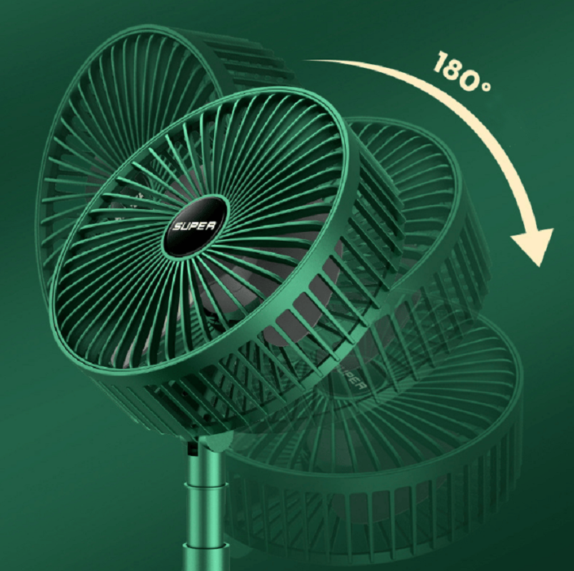 Draagbare opvouwbare ventilator Mini-standaardventilator Verstelbare hoogte Mute Desktopventilator Luchtcirculatieventilator Vloerventilator 3 snelheden aanpassing