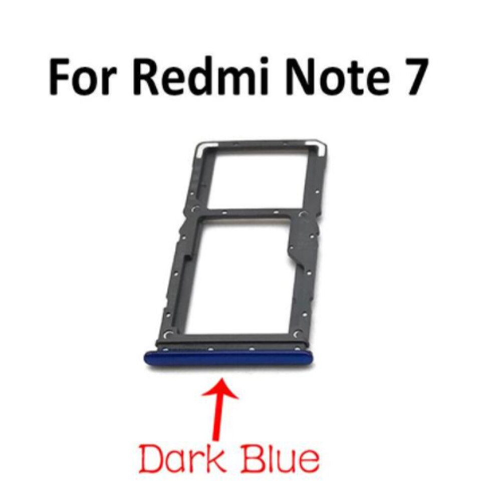 Nowy zamiennik dla Xiaomi Redmi uwaga 10 Pro uwaga 9S 9 8 Pro 7 Nano SIM uchwyt karty taca Chip gniazdo uchwyt Adapter gniazdo + Pin: Note 7 Dark Blue