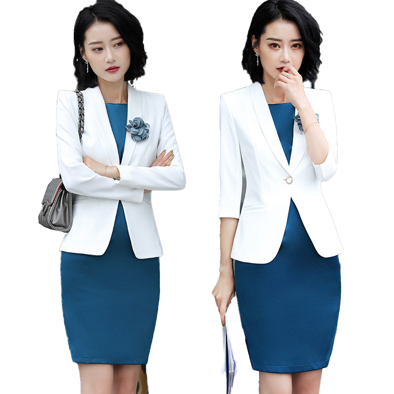 Femme Formale Kleid Blazer Frauen Kleider mit Jacke frauen Kleid Anzug einstellen Büro Tragen Arbeit für Damen Abend Elegante kostümich