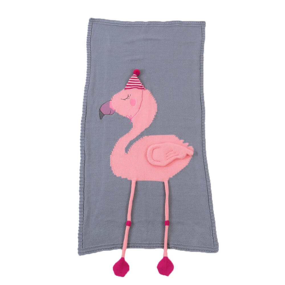 INS Sweet Flamingo coperta bambini coperta lavorata a maglia scialle da spiaggia Baby Holding coperta fotografia puntelli decorazione Mat: Gray