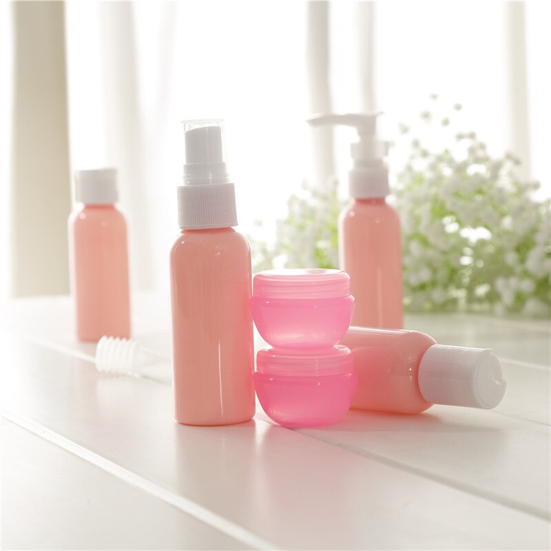 Set di bottiglie da viaggio da 1 Set Mini trucco cosmetico crema per il viso bottiglie per vaschette Spray per pressatura in plastica Kit da viaggio accessori