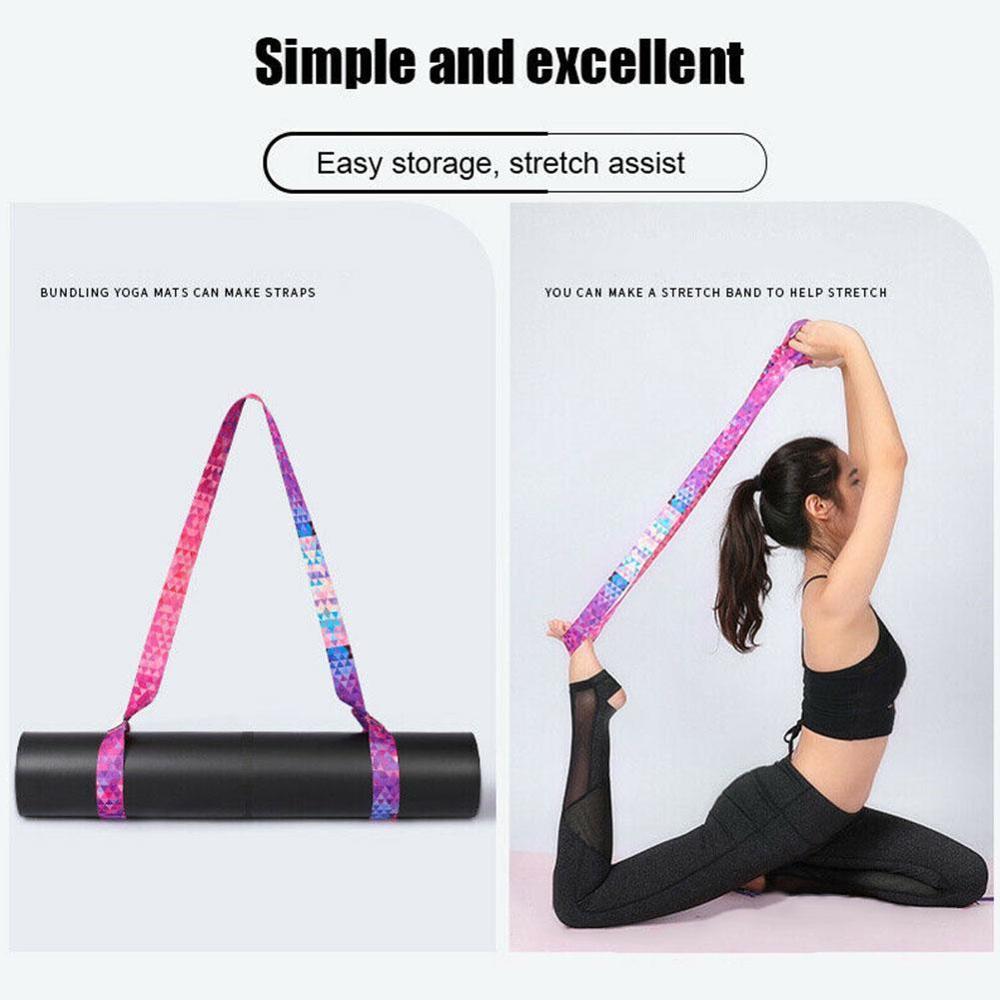 Justerbar yogamåttestropsbælte sportssejl skulderbærebælte træningsstræk fitness elastisk yogabælte